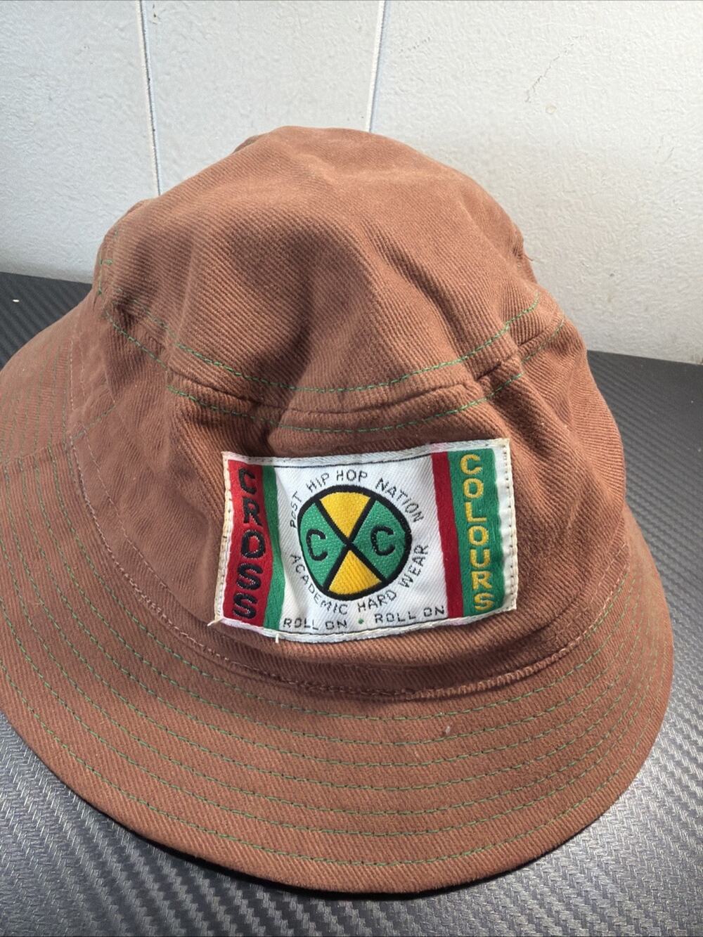 Vintage Cross Colours Denim Bucket Hat L/XL Post Hip Hop Nation Ya Dig 90s R2